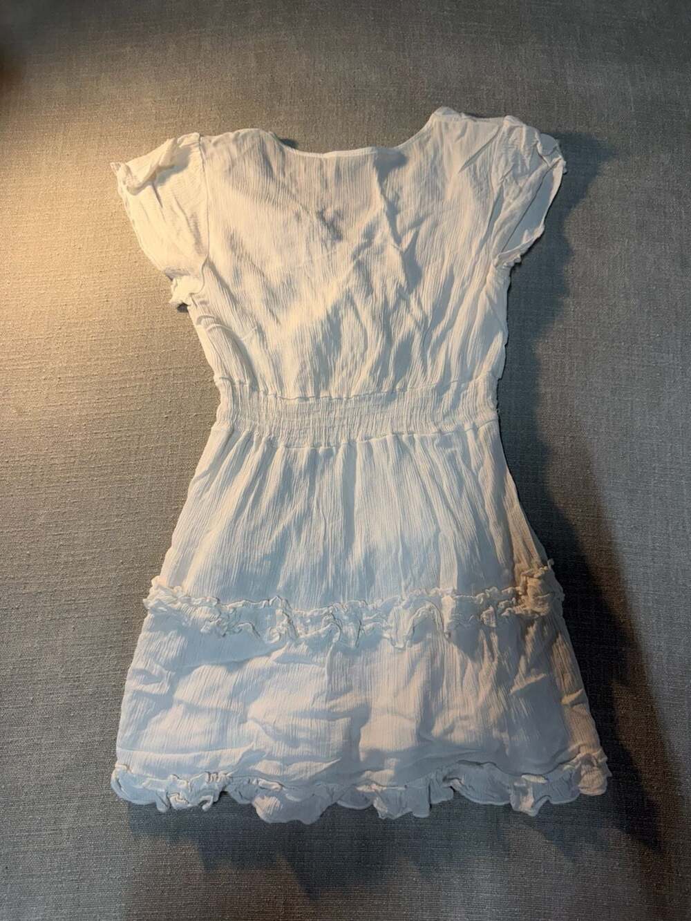 Altar'd State White Flutter Sleeve Ruffled Mini Dress - Picture 5 of 5